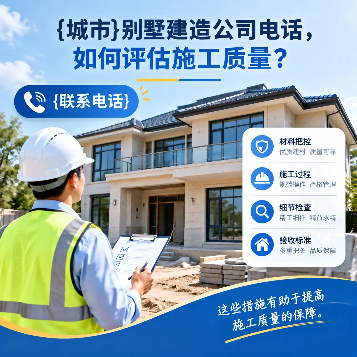 三都别墅建造公司电话,如何评估施工质量?